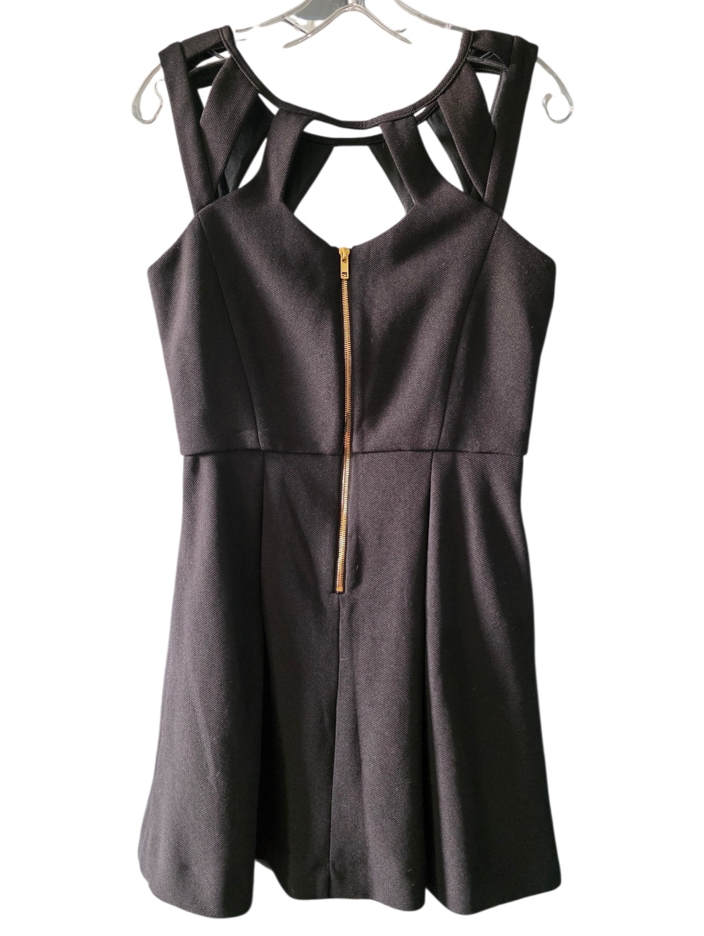 Betsey Johnson Black Cutout Fit & Flare Dress Size Medium - Picture 3 of 8